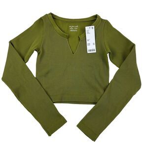 NWT Urban Outfitters Out From Under Elias Seamless Notch Neck Top L/S Sz XS/S
